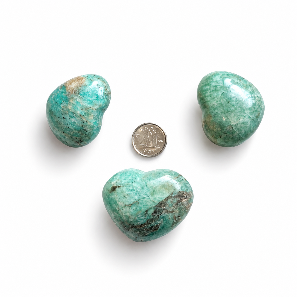 Amazonite Crystal Heart Set