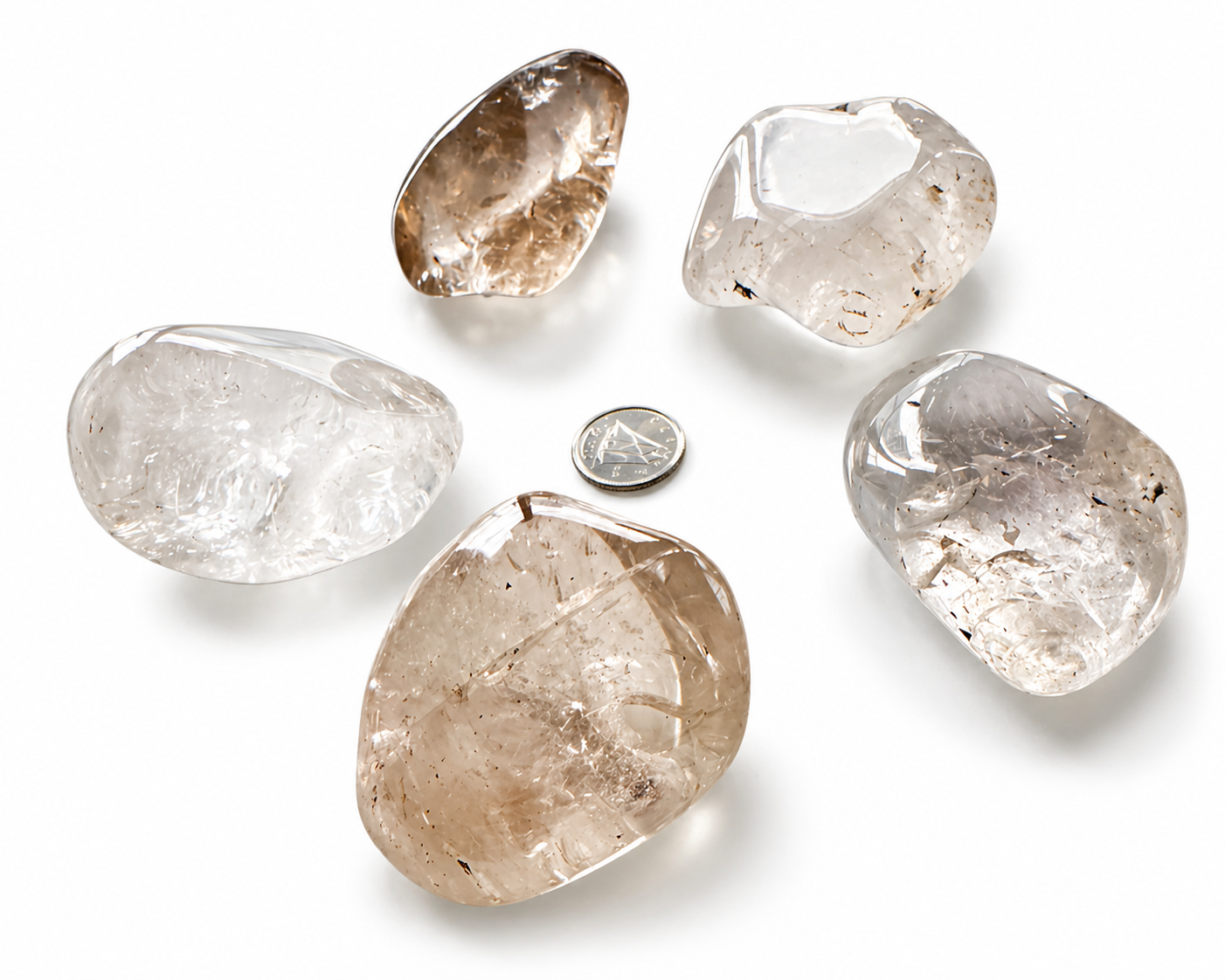 Clear Quartz Tumbled Stones ( set of 5)
