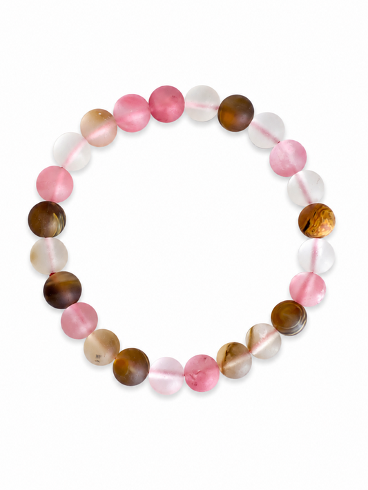 Pink Frosted Agate Bracelet – 8mm