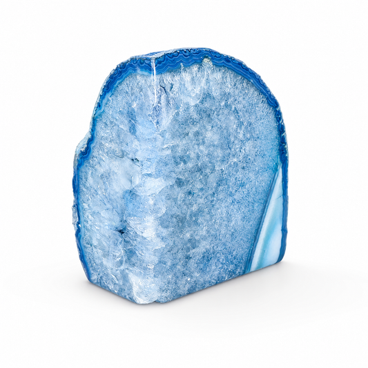 Blue Agate Crystal Geode  17.1 × 11.9 × 6.8 cm